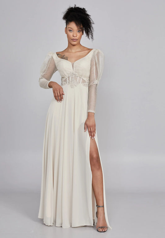 Long Sleeve Maxi Chiffon A - Line Regular Wedding Guest Dress Unit Price: $52