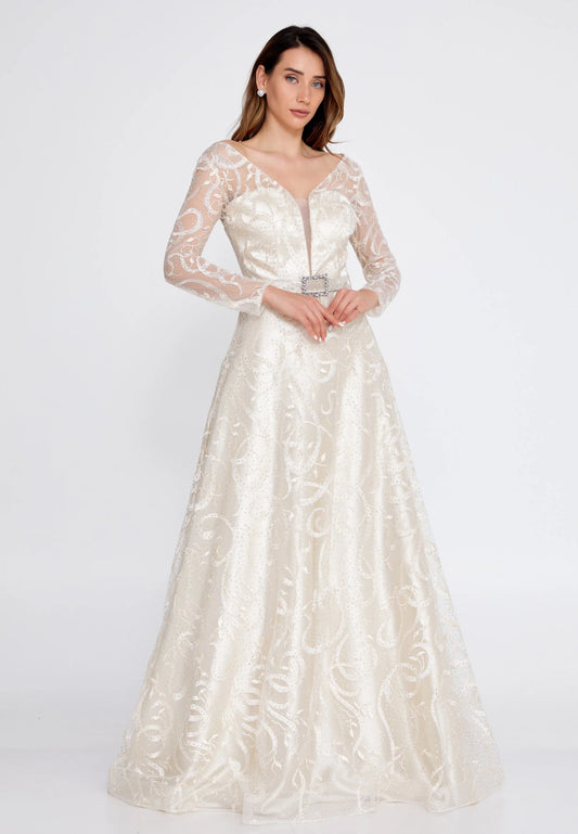 Long Sleeve Maxi Tulle Mermaid Regular Prom Dress Unit Price: $68