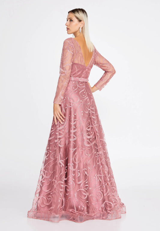 Long Sleeve Maxi Tulle Mermaid Regular Prom Dress Unit Price: $68