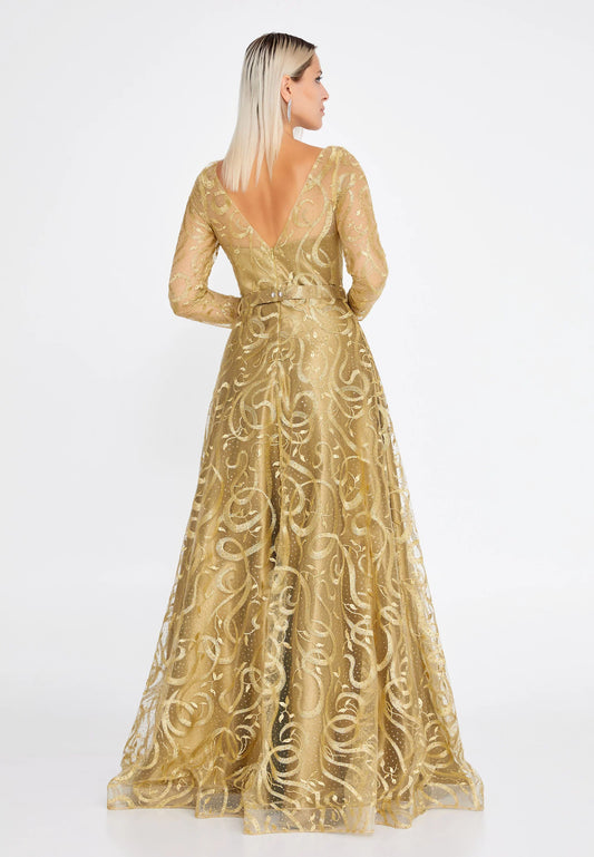 Long Sleeve Maxi Tulle Mermaid Regular Prom Dress Unit Price: $68