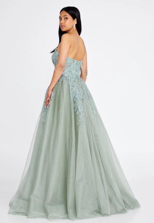 Off Shoulder Maxi Tulle A - Line Regular Prom Dress Unit Price: $118