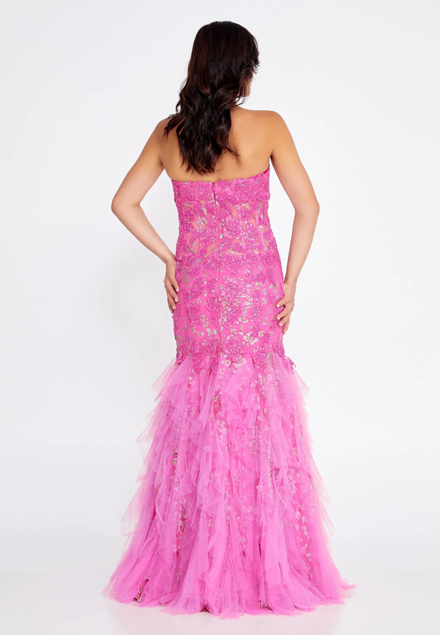 Sleeveless Maxi Tulle Mermaid Regular Prom Dress Unit Price: $115