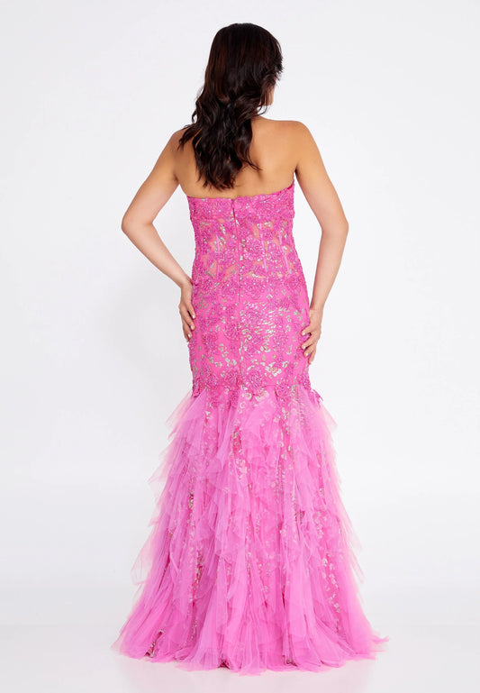 Sleeveless Maxi Tulle Mermaid Regular Prom Dress Unit Price: $115