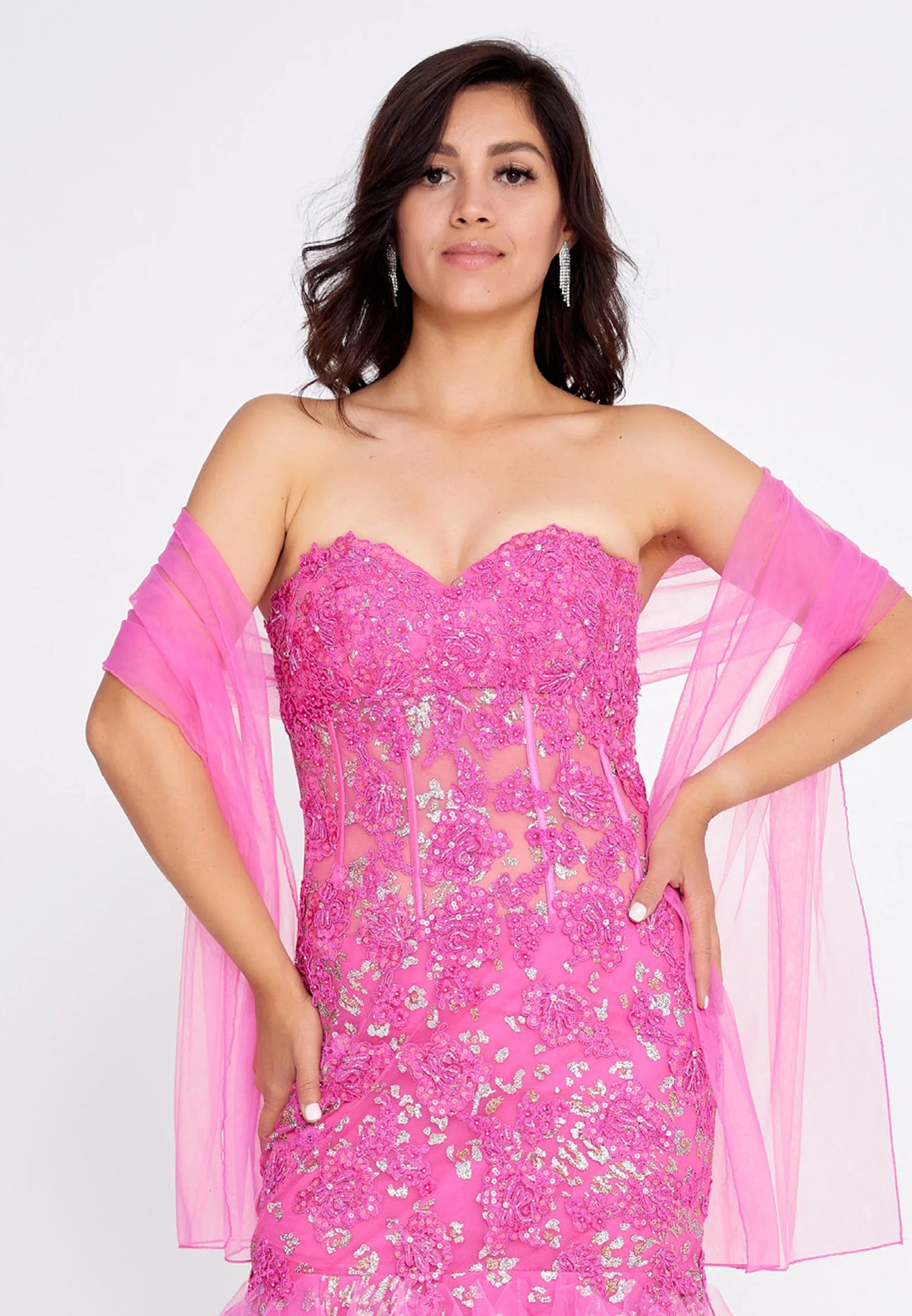 Sleeveless Maxi Tulle Mermaid Regular Prom Dress Unit Price: $115
