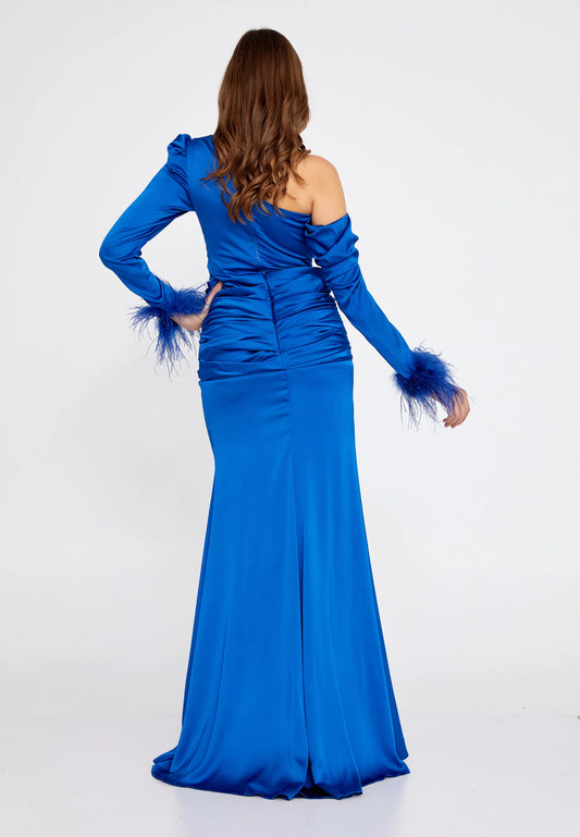 Long Sleeve Maxi Satin Mermaid Regular Wedding Guest Dress Unit Price: $60