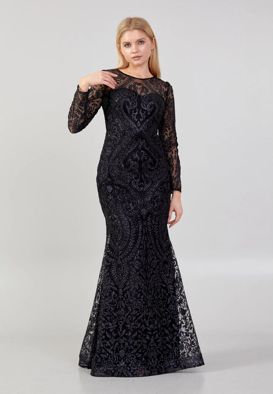 Long Sleeve Maxi Tulle Mermaid Regular Prom Dress Unit Price: $48