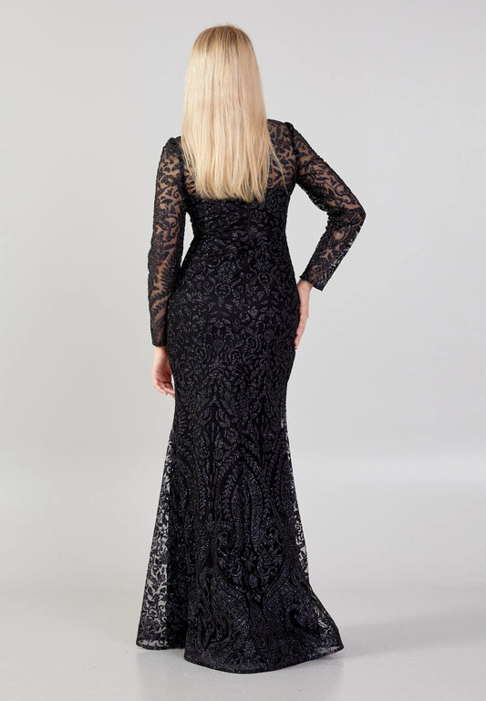 Long Sleeve Maxi Tulle Mermaid Regular Prom Dress Unit Price: $48