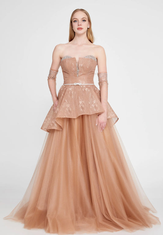 Off Shoulder Maxi Tulle A - Line Regular Prom Dress Unit Price: $95