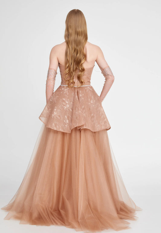Off Shoulder Maxi Tulle A - Line Regular Prom Dress Unit Price: $95