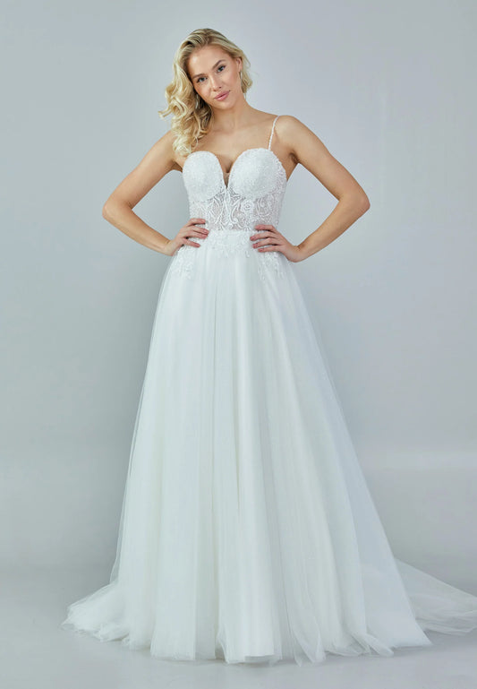 Sleeveless Maxi Tulle Regular Wedding Dress Unit Price: $200