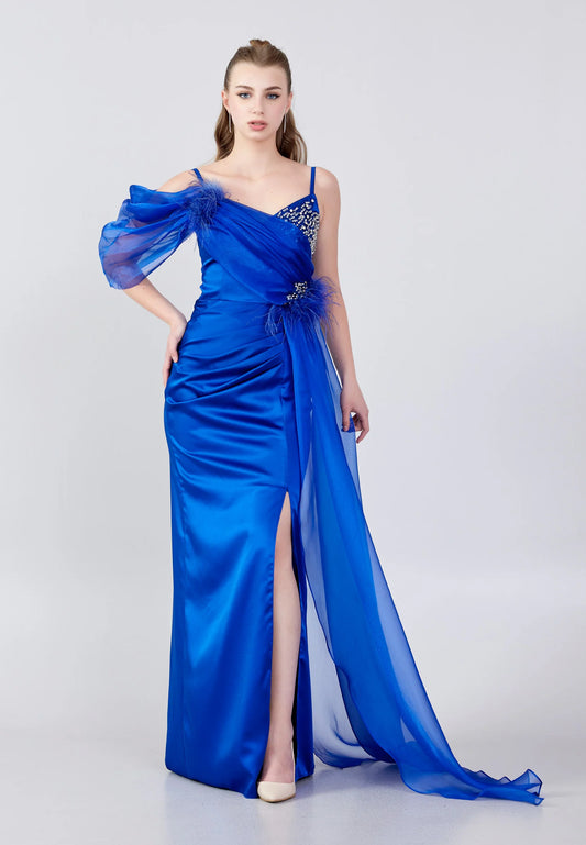 Sleeveless Maxi Satin Mermaid Regular Wedding Guest Dress Unit Price: $66