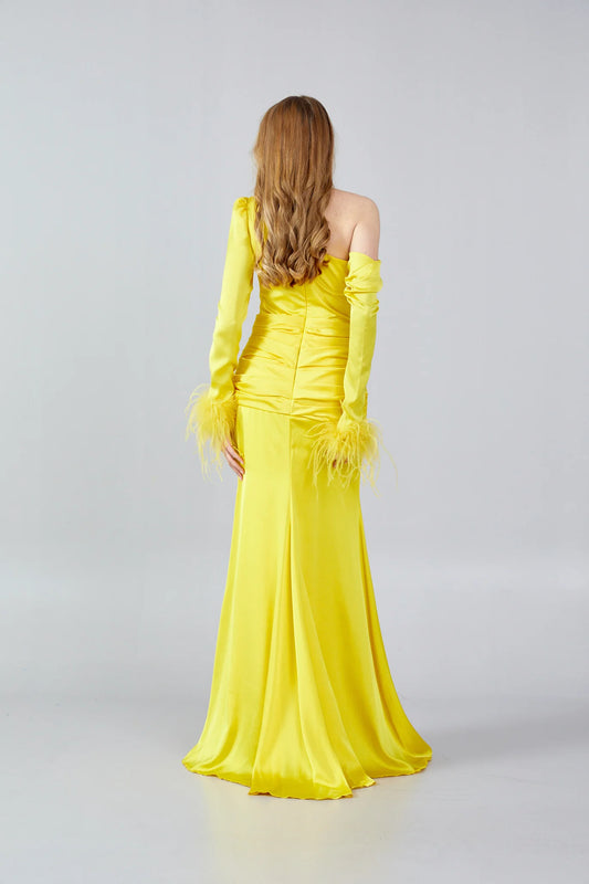 Long Sleeve Maxi Satin Mermaid Regular Wedding Guest Dress Unit Price: $60