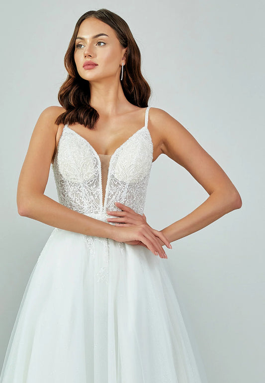 Sleeveless Maxi Tulle Regular Wedding Dress Unit Price: $200