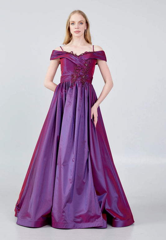 Off Shoulder Maxi Nylon Column Regular Wedding Guest Dress Unit Price: $62