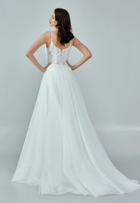 Sleeveless Maxi Tulle Regular Wedding Dress Unit Price: $195