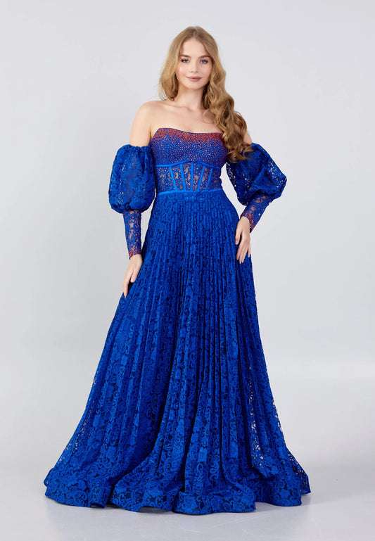 Off Shoulder Maxi Lace A - Line Regular Prom Dress Unit Price: $52