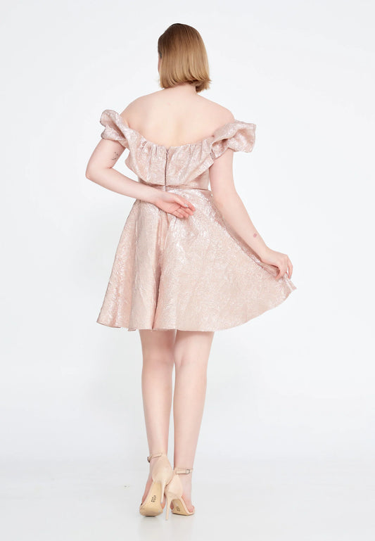 Off Shoulder Mini Polyester A - Line Regular Prom Dress Unit Price: $25