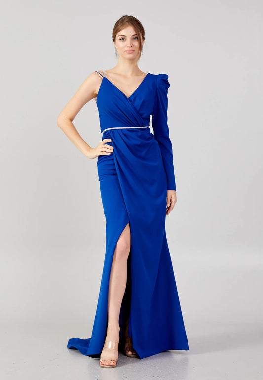 Long Sleeve Maxi Crepe Mermaid Regular Wedding Guest Dress Unit Price: $40