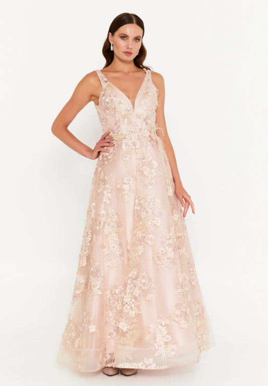 Sleeveless Maxi Tulle Column Regular Wedding Guest Dress Unit Price: $61