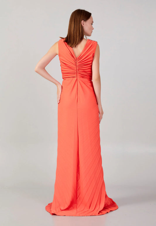 Sleeveless Maxi Chiffon Column Regular Wedding Guest Dress Unit Price: $80