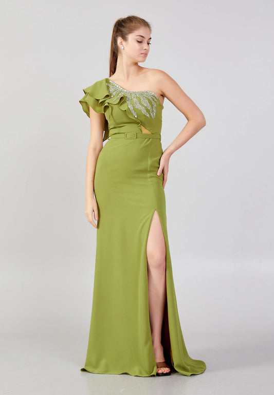 One Shoulder Maxi Crepe Column Regular Wedding Guest Dress Unit Price: $48