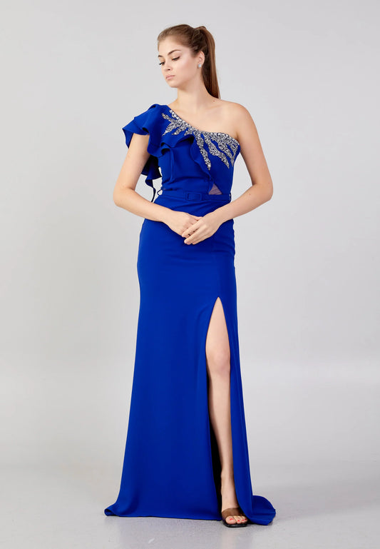 One Shoulder Maxi Crepe Column Regular Wedding Guest Dress Unit Price: $48