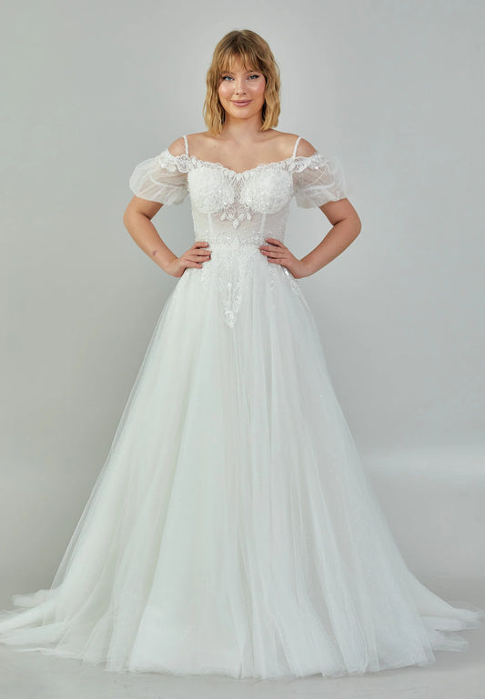 Off Shoulder Maxi Tulle Regular Wedding Dress Unit Price: $200