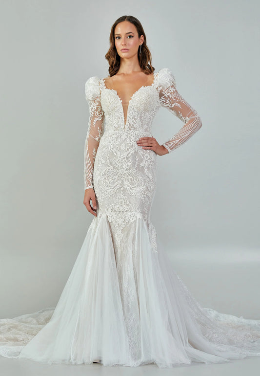 Long Sleeve Maxi Tulle Regular Wedding Dress Unit Price: $500