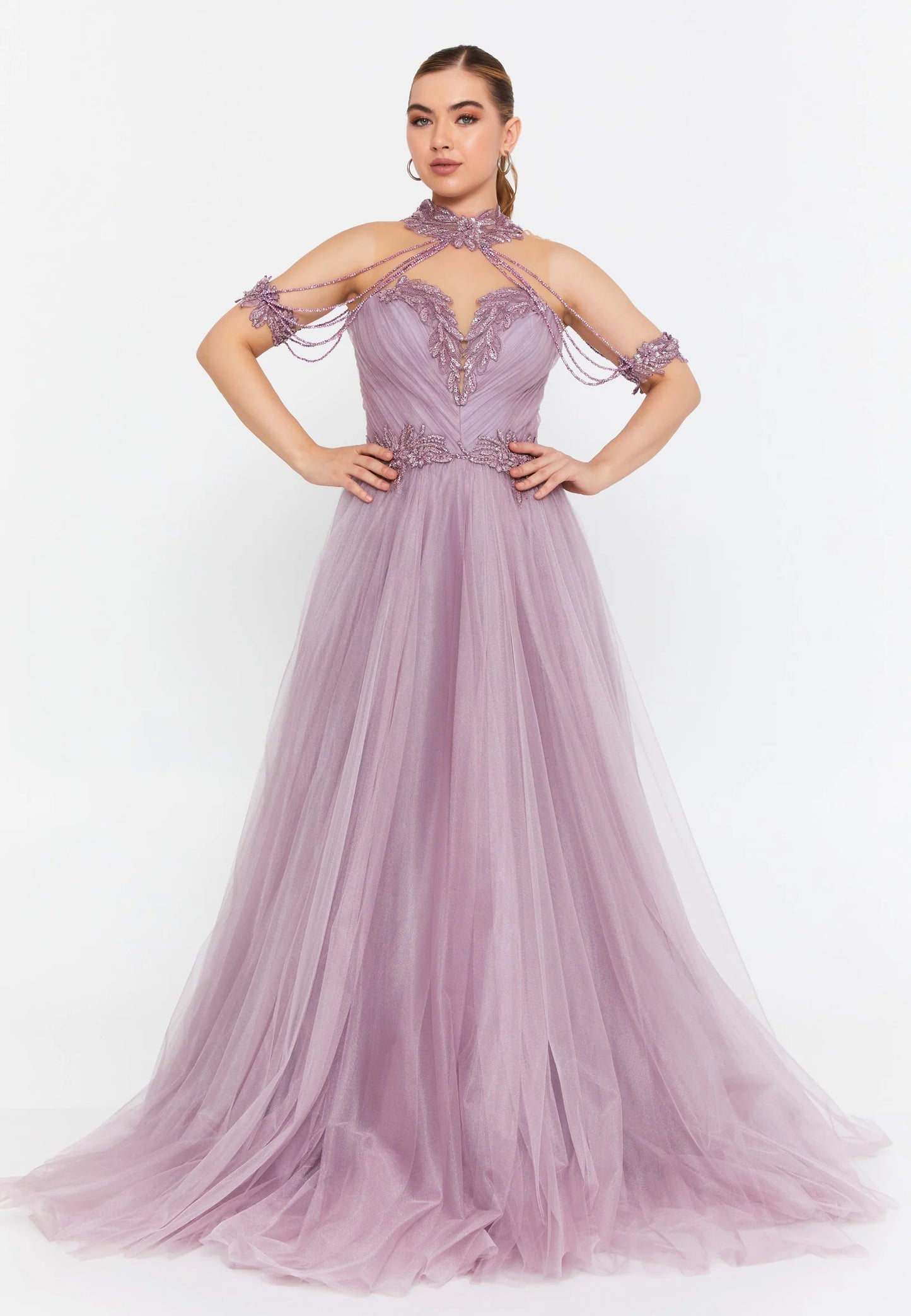 Sleeveless Maxi Tulle A - Line Regular Prom Dress Unit Price: $115