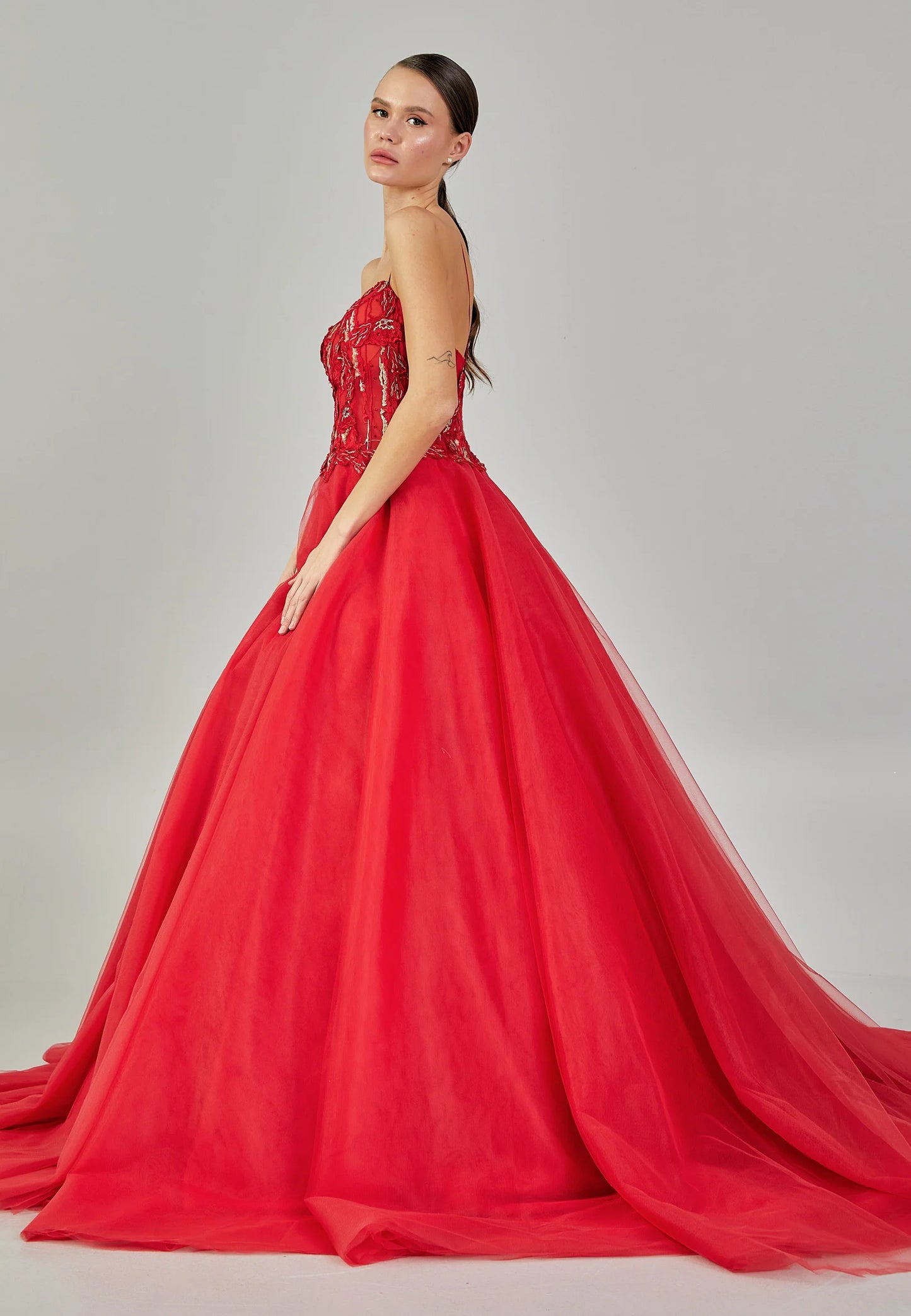 Sleeveless Maxi Tulle Regular Engagement Dress Unit Price: $210