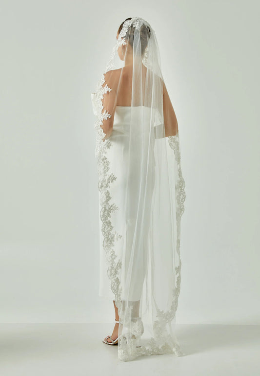 VeilsLace Single Tier Tulle Veil smad172-01 (3 no) Unit Price: $32