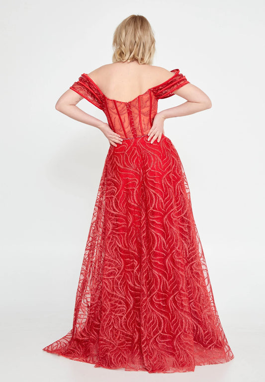 Off Shoulder Maxi Tulle A - Line Regular Prom Dress Unit Price: $48