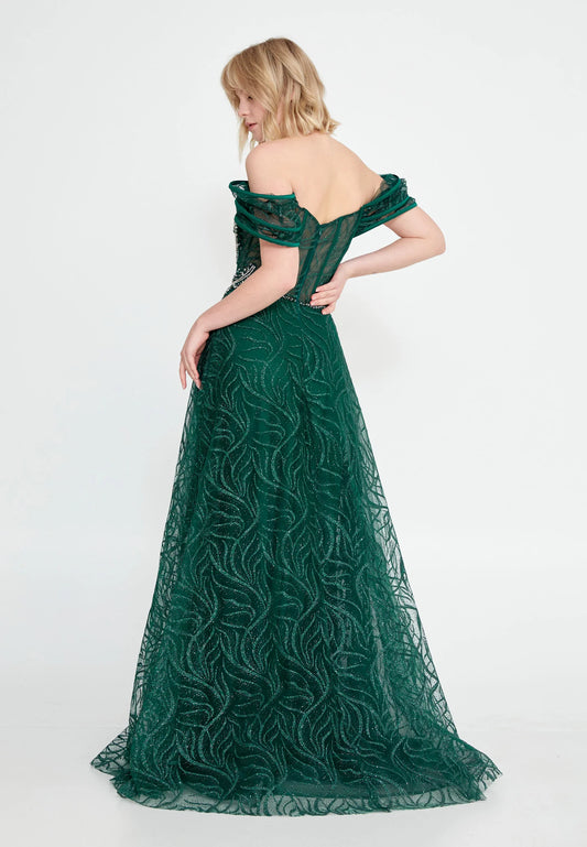 Off Shoulder Maxi Tulle A - Line Regular Prom Dress Unit Price: $48
