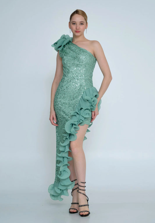 One Shoulder Maxi Sequin Column Regular Wedding Guest Dress Unit Price: $45