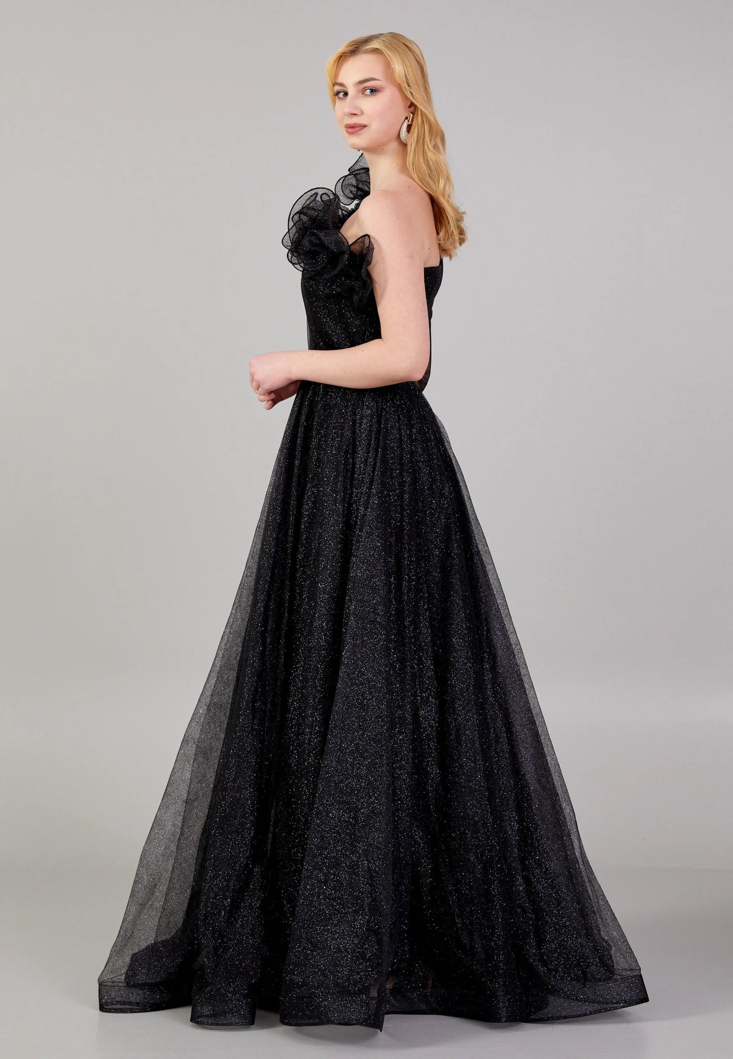 One Shoulder Maxi Tulle A - Line Regular Prom Dress Unit Price: $45