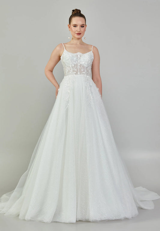 Sleeveless Maxi Tulle Regular Wedding Dress Unit Price: $430