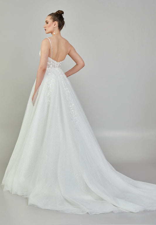 Sleeveless Maxi Tulle Regular Wedding Dress Unit Price: $430