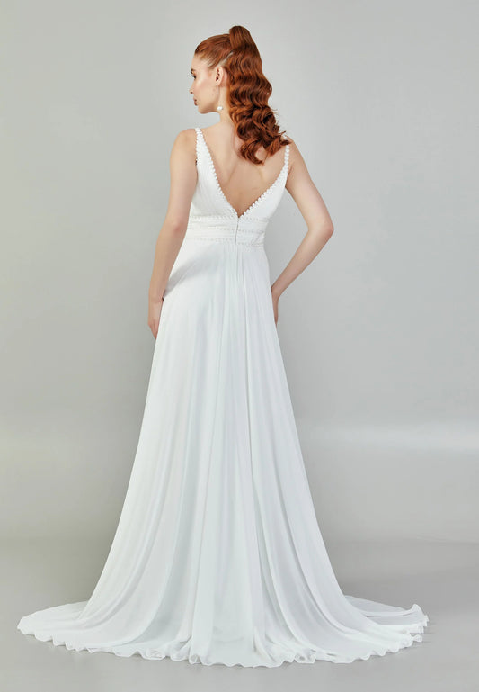 Sleeveless Maxi Chiffon Regular Wedding Dress Unit Price: $150