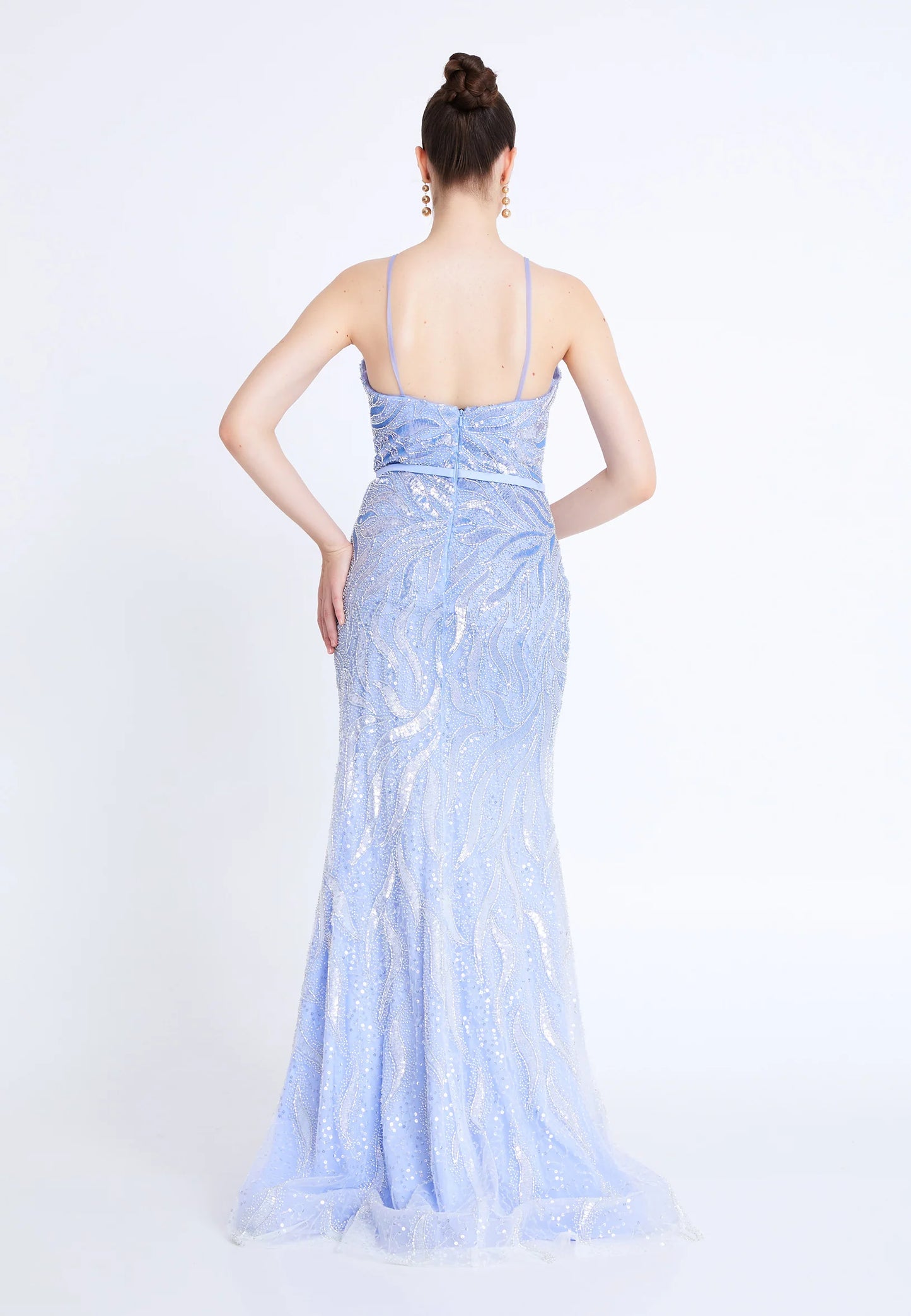 Sleeveless Maxi Tulle Mermaid Regular Prom Dress Unit Price: $115