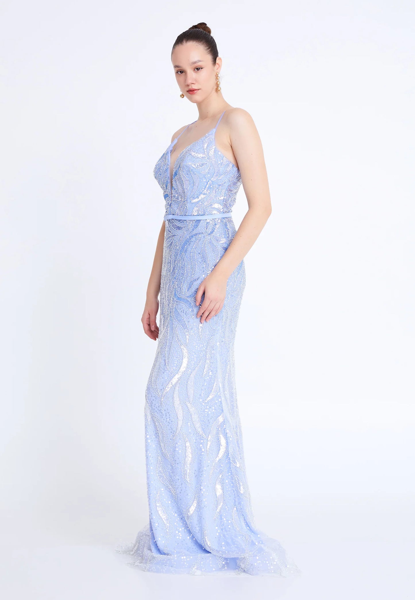 Sleeveless Maxi Tulle Mermaid Regular Prom Dress Unit Price: $115
