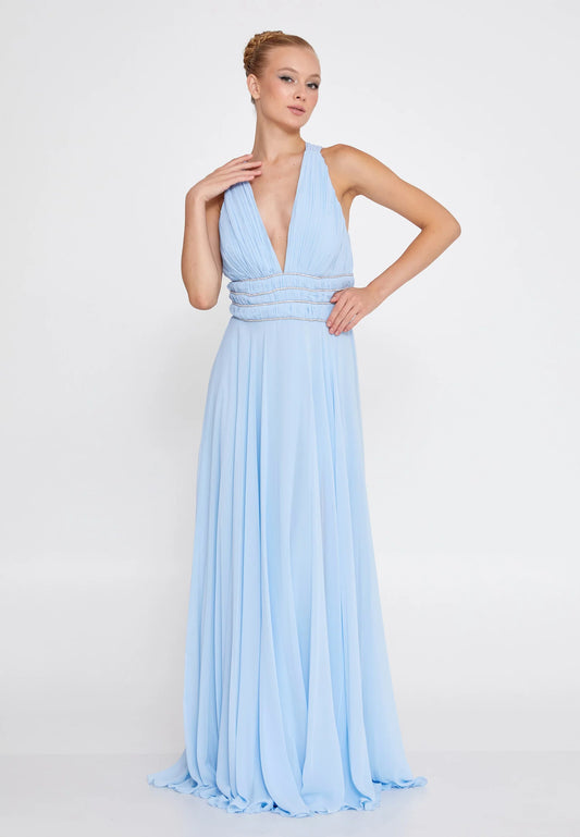 Sleeveless Maxi Chiffon Column Regular Wedding Guest Dress Unit Price: $34
