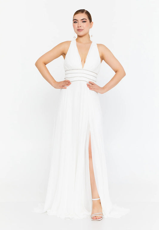 Sleeveless Maxi Chiffon Column Regular Wedding Guest Dress Unit Price: $34