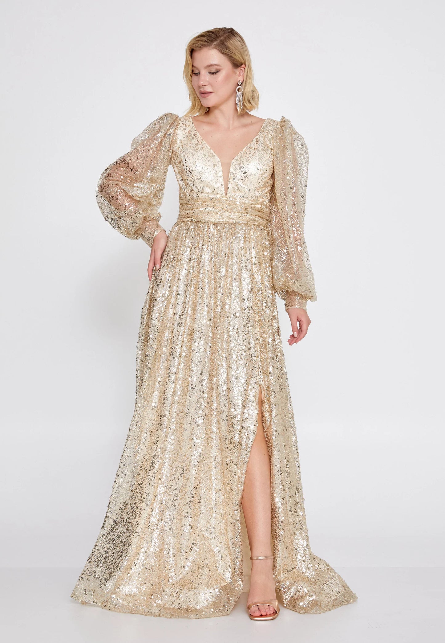 Long Sleeve Maxi Tulle A - Line Regular Prom Dress Unit Price: $74