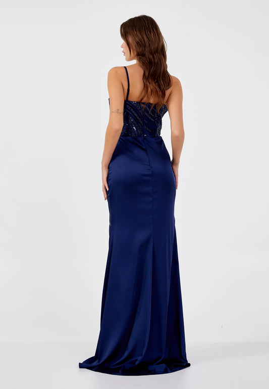 Sleeveless Maxi Satin Mermaid Regular Wedding Guest Dress Unit Price: $62
