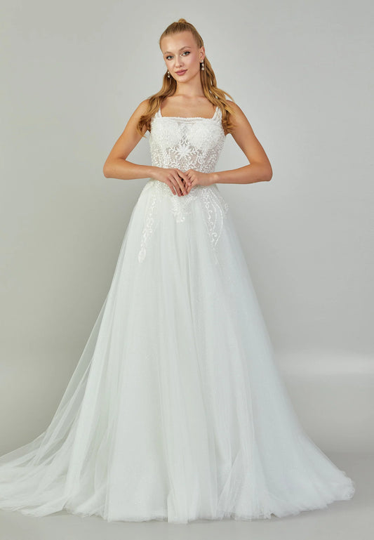 Sleeveless Maxi Tulle Regular Wedding Dress Unit Price: $240