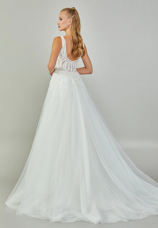 Sleeveless Maxi Tulle Regular Wedding Dress Unit Price: $240