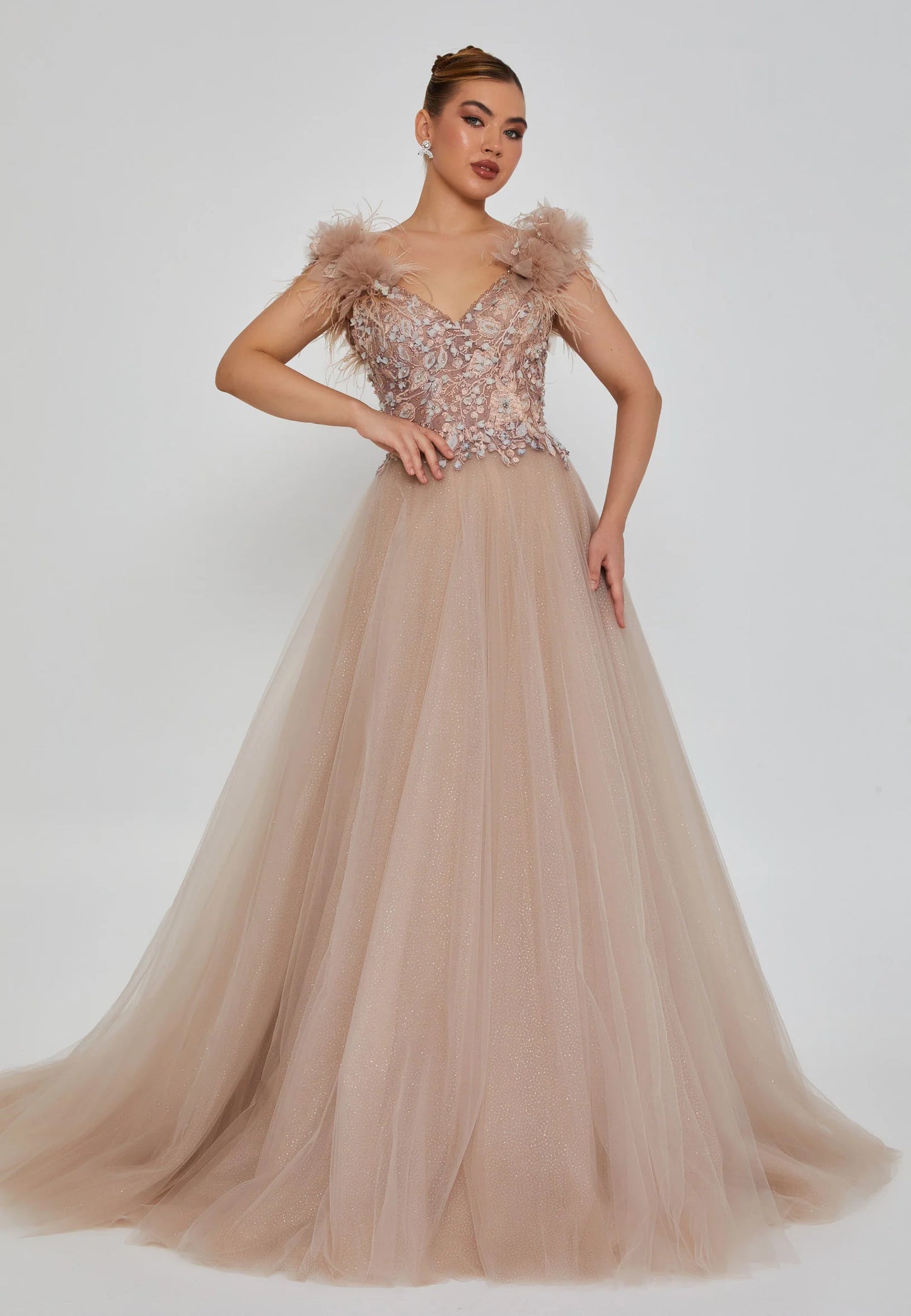 Sleeveless Maxi Tulle Regular Engagement Dress Unit Price: $340