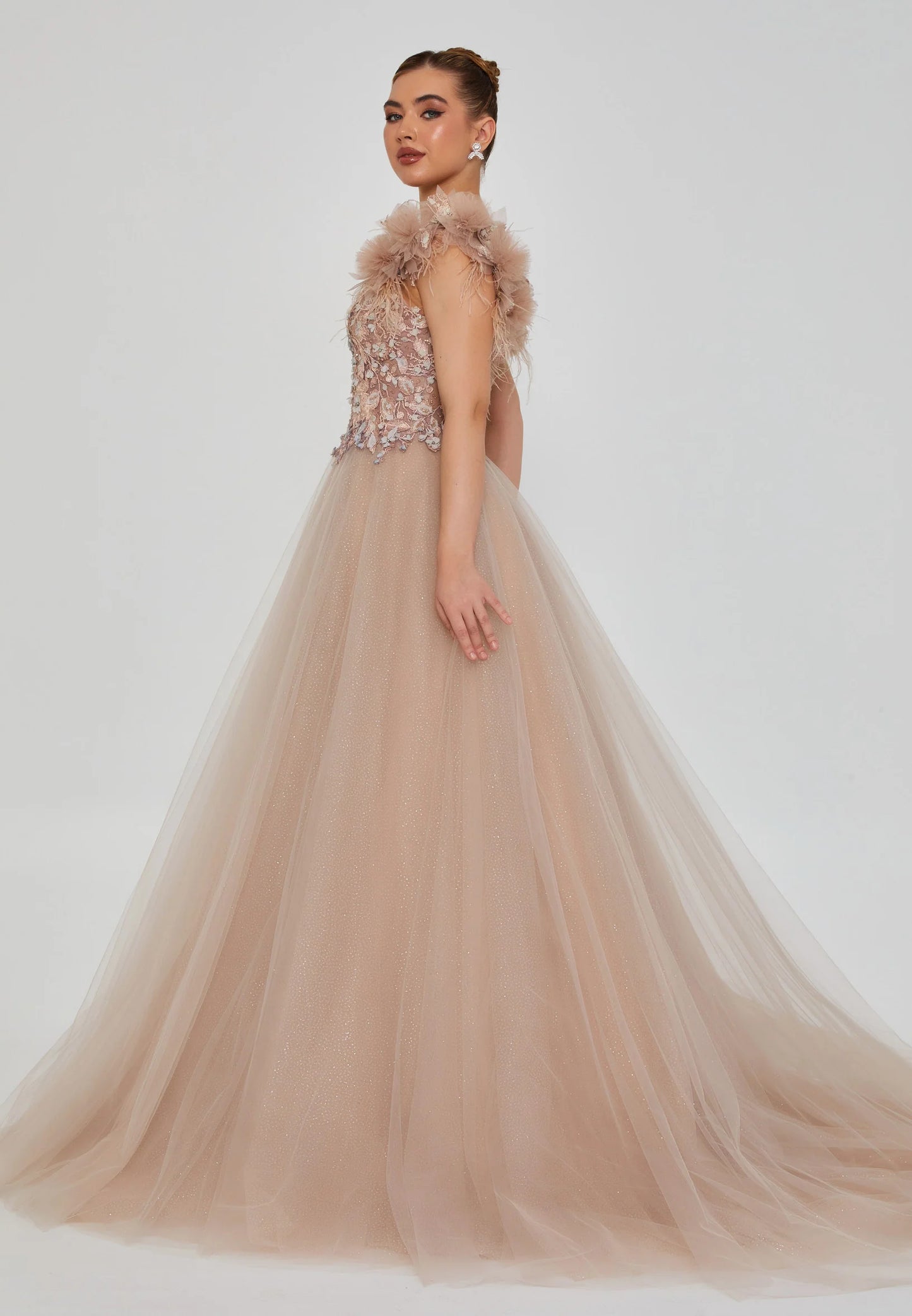 Sleeveless Maxi Tulle Regular Engagement Dress Unit Price: $340