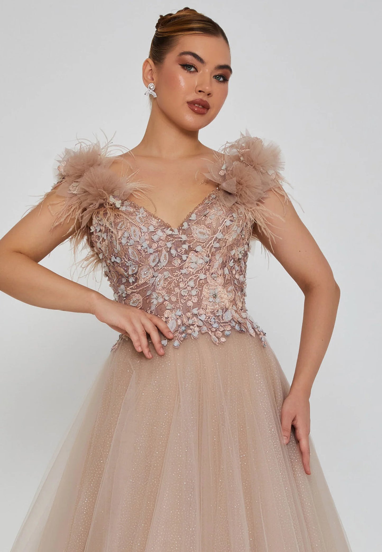 Sleeveless Maxi Tulle Regular Engagement Dress Unit Price: $340