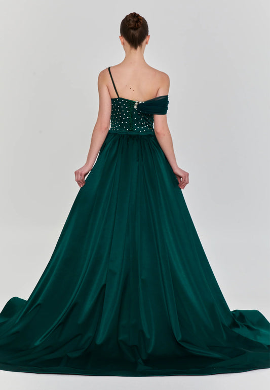 Off Shoulder Maxi Polyester Regular Engagement Dress Unit Price: $270